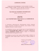 AVIS PROPRIETAIRES FORESTIERS