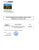 LISTE DELIBERATIONS CM  25 07 2024