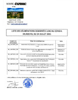 LISTE DELIBERATIONS CM  24 07 2025